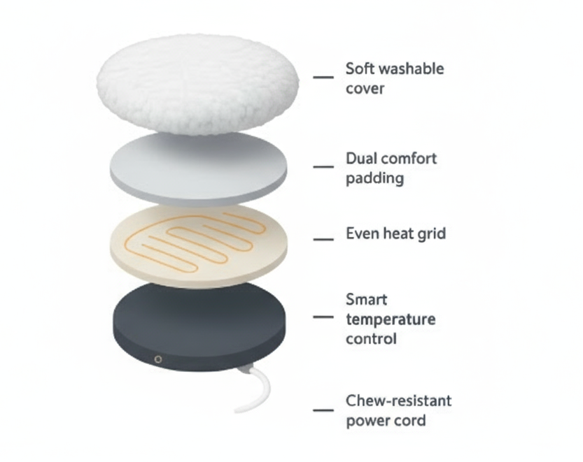 Luxury Heated Bed For Small Pets