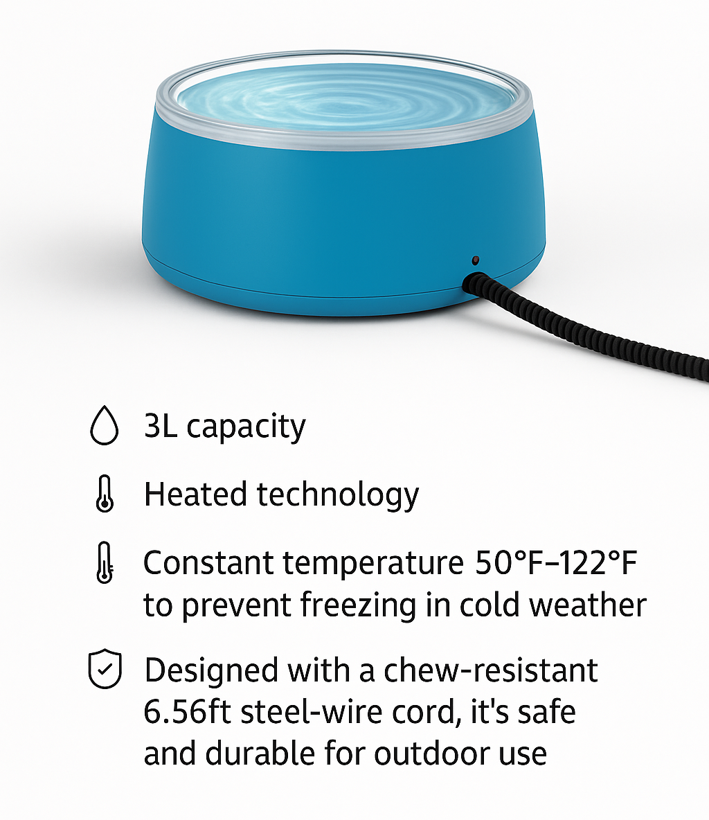 Outdoor Heated Pet Water Bowl